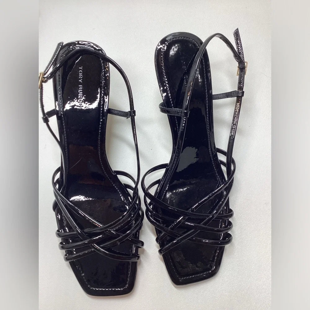 Tory Burch Black Multi Strap 75MM Wedge Sandals‎ Size 9